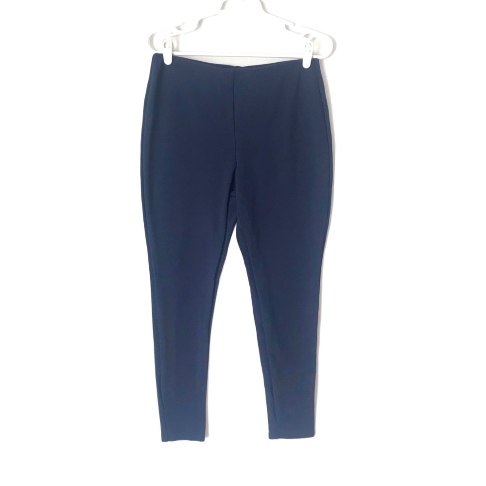 Chicos 1 Size 8 So Slimming Navy Blue Pull On Tapered Leg Stretch Ankle Pants